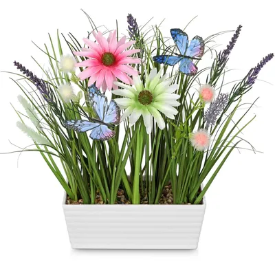 Image de Fleurs artificielles en pot pour la décoration intérieure