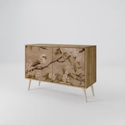 Produktbild von Spacerebels Kommode mit 2 Türen - Sideboard Komodenschrank - Highboard - Kleiderschrank Möbel - Wohnzimmer Schlafzimmer - 57,5×111×42 (HxBxT)