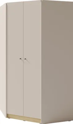 Produktbild von Furniture24 Eckkleidrschrak Kleiderschrank Alessio Ae2 Eckschrank 95 X 195 X 95 Cm Sandbeige/Eiche Geölt