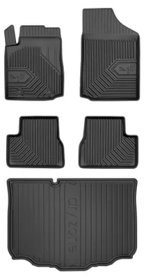 Productafbeelding van Rubberen automatten + kofferbakmat voor Citroën C3 I 2002-2009 (hatchback) – 5-delig, zwart, op maat – Wielganizator