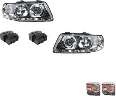 Immagine prodotto di Fari anteriori + lampade Osram Night Breaker Laser, compatibili con Audi A3 8L dal 2000 al 2003 + set destro e sinistro, codici: 8L0941003K, 8L0941003AF, 8L0941004K, 8L0941004AF, 8L0941295B, 8L0941