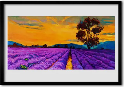 Produktbild von Bild 100x70 MDF-Rahmen Wandkunst Feld Landschaft