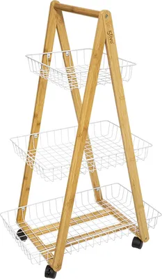 Immagine prodotto di Scaffale da bagno su ruote, bambù