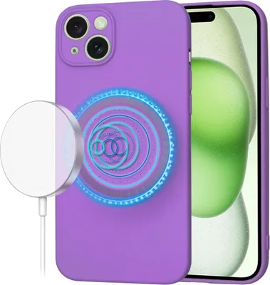 Produktbild von Techsuit Soft Flex Silikon Back Cover Hülle mit MagSafe für Apple iPhone 15 Plus - Lila