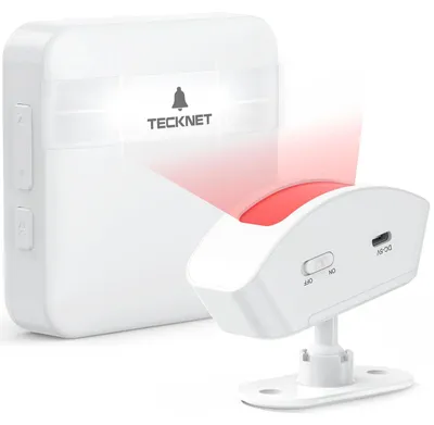 Image de Système d'alarme sans fil pour porte, avec détecteur de mouvement PIR