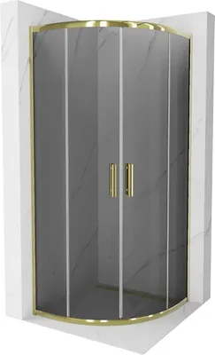 Produktbild von Mexen Rio halbrunde Duschkabine 70 x 70 cm, Graphit, Gold - 863-070-070-50-40