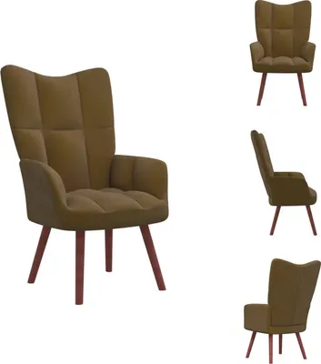 Image de vidaXL Fauteuil inclinable en velours brun - fauteuil