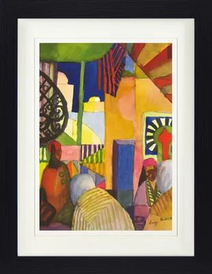 Produktbild von August Macke Gerahmtes Bild Mit Edlem Passepartout | Wand-Bilder | Im Bilderrahmen - Im Bazar, 1914 (40 x 30 cm)