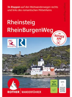 Obrázok produktu pre ROTHER Wanderführer Rheinsteig - RheinBurgenWeg. 34 Etappen auf den Weitwanderwegen rechts und links des romantischen Mittelrheins