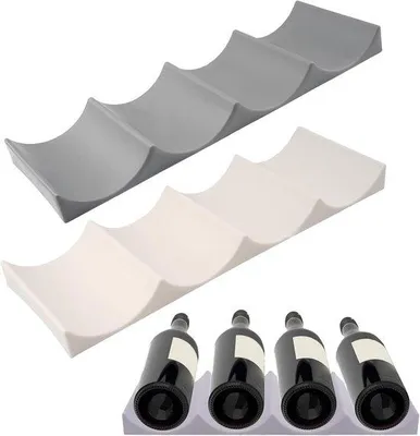 Produktbild von Famanu Flaschenhalter Set von 2 – Stapelbares Antirutsch Flaschenregal für Küche und Vorratsraum