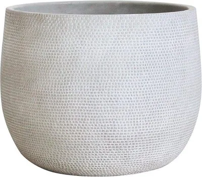 Image de Pot de fleurs en céramique 25 cm, gris et blanc, pour l'intérieur et l'extérieur