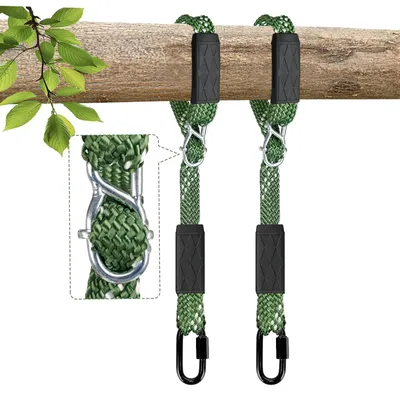 Produktbild von 2 Schwingseile 203 cm - Verstellbares Nylon-Schaukelseil mit Karabiner - 362 kg