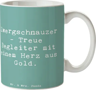 Produktbild von Mr. & Mrs. Panda Tasse Spruch Zwergschnauzer Herz - Meeresbrise - Geschenk, Kaffeebecher, kleiner Hund, Teetasse, Kaffeetasse, Hunderasse, Hunderassen Beschreibung