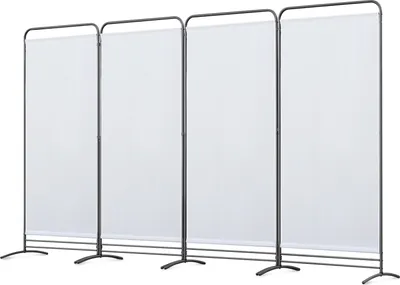 Image de Angel Living Paravent 4 pièces 324 x 180 cm Tissu Séparateur de pièce Balcon Protection visuelle Paroi pliable Naturel