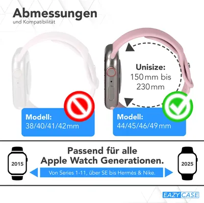 Produktbild von EAZY CASE Apple Watch Armband Silicon 44mm/45mm/49mm verstellbares Ersatzarmband aus Stoff, iWatch Serie in Gold