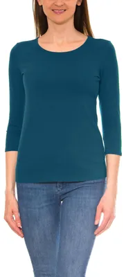 Produktbild von Alkato Damen Shirt 3/4 Arm mit Rundhals, Farbe: Petrolgrün, Größe: XL