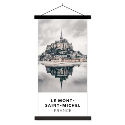 Produktbild von MuchoWow® Textilposter Frankreich - Architektur - Insel 40x80 cm mit schwarzem Rahmen - Wandemalerei