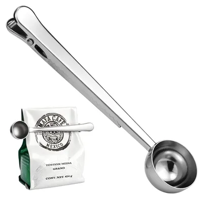 Kaffeelöffel mit Clip, Edelstahl, 1 EL, 17 cm, für Kaffee und Tee