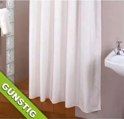 Produktbild von Textil Duschvorhang WEISS (120x230 cm inkl. Duschvorhangringe)