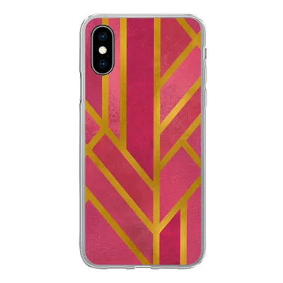 Produktbild von MuchoWow® Handyhülle Schutzhülle Hülle für iPhone X Gold - Rosa - Geometrisch Silikon Softcase Handy Hülle - Handyhülle