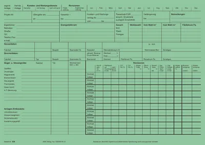 Produktbild von RNK Kundendienstkarte Gasfeuerungsanl. weiß DIN A4 quer
