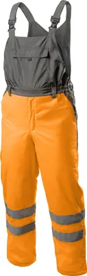 Produktbild von HÖGERT Technik AICH Warnschutz Latzhose Winter Herren - Wasserdicht, Gefüttert, Reflektierend, EN ISO 20471 Klasse 1, 4 Taschen, Orange, Oxford 300D