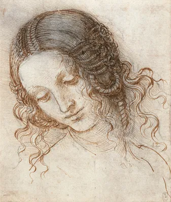 Produktbild von Legendarte - Kunstdruck auf Leinwand - Kopf Von Leda - Leonardo Da Vinci - Wanddeko, Canvas cm. 50x60