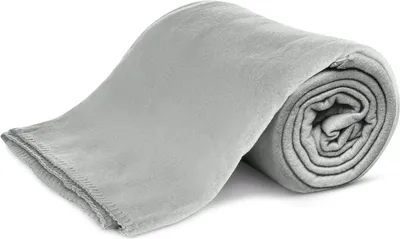 Produktbild von KiGATEX Polar-Fleecedecke ca. 130x160 cm ca. 420g pflegeleicht mit Zierstichrand und Antipilling Farbe silber