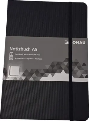 Produktbild von DONAU 1345200-01 Notizbuch, A5, 80g/m², 96 Blatt, Hardcover, kariert