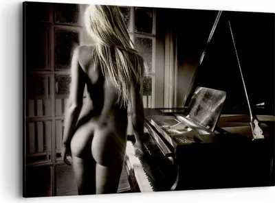 Produktbild von Bild auf Leinwand - Leinwandbild - Frau Nackt Geheimnis - 100x70cm - Wand Bild - Wanddeko - Leinwanddruck - Bilder - Kunstdruck - Wanddekoration - Leinwand bilder - Wandkunst - AA100x70-0114