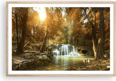 Produktbild von Gerahmtes Poster - Rahmen in heller Eiche - Park Wasserfall Wasser - 91,5x61 cm - Wand Bild - Wanddeko - Wandbilder - Wandposter - Bilderrahmen - Bilder - Kunstdruck - Wandbild - P2NAA91x61-3789
