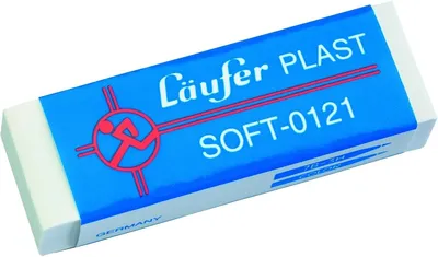 Produktbild von Radierer Plast Soft 0121 65x21x12mm weiß Packung mit 20 Stück