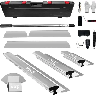 Produktbild von Flächenspachtel Set 23-teilig mit Teleskopstange und Rollspachtel, 300/500/800 mm Klingen