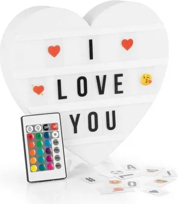 Image de EASYmaxx Boîte lumineuse LED Cœur - 173 lettres & 150 Moodjis