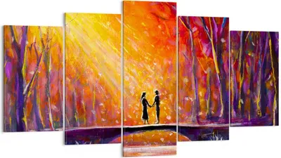 Produktbild von Bild auf Leinwand - Leinwandbild - Wald Baum Natur - 160x85cm - Wand Bild - Wanddeko - Wandbilder - Leinwanddruck - Bilder - Kunstdruck - Wanddekoration - Leinwand bilder - Wandkunst - EA160x85-3965