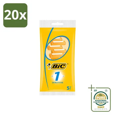 Immagine prodotto di 20 rasoi usa e getta Bic 1 Sensitive per uomo - confezione risparmio - 20 pezzi