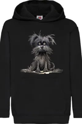 Zdjęcie produktu dla Dziecięca Bluza Z Kapturem Funny Dogs Breeds Affenpinscher Dog Breed, 12-13 Jahr - 152 / Czarny