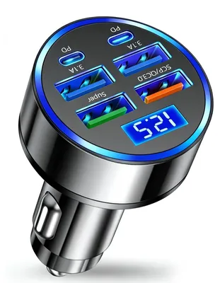 USB-Autolader 66 W 3,1 A 6 USB-Ports tragbar