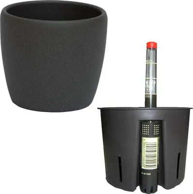 Produktbild von Set3 Keramik Hydro Blumentopf Venus 13/12 grau struktur Ø 16.0 cm H 14.0 cm