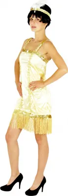 Produktbild von 20er Jahre Charleston Kostüm in gold für Damen Gr. S - XXL, Größe:XL