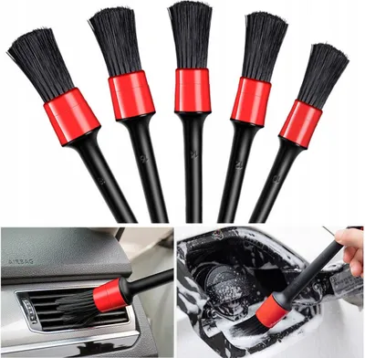 Produktbild von LUXTOM | Detailing Pinsel Set, 5 Stück, 20-40mm, Für Alufelgen, Auto Innenraum, Motorrad, Staubpinsel, Felgenbürste, Reinigungspinsel