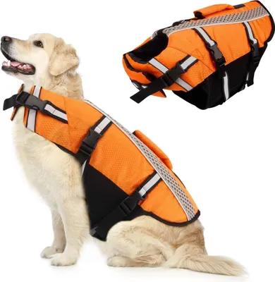 Produktbild von Hunde-Rettungsweste Für Wasser Kapok Orange Zum Schwimmen M