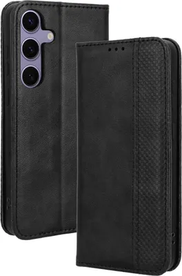 Produktbild von Samsung Galaxy S25 FE Hülle - Coverup Vintage Style Klapphülle - Schwarz