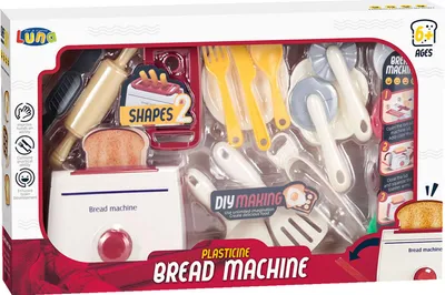 Produktbild von Luna Toaster Kinder Knet-Spiel-Set 18-tlg. mit 3 Dosen Knete und Zubehör