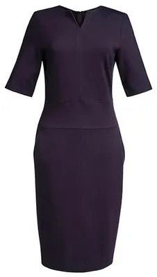 Produktbild von Damen Kleid Celeste mit Reverskragen, kurzen Ärmeln und verstellbarer Taille