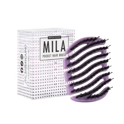 Produktbild von SISTER YOUNG MILA POCKET LILIAC BV - Mini-Bürste mit Wildschweinborsten lila