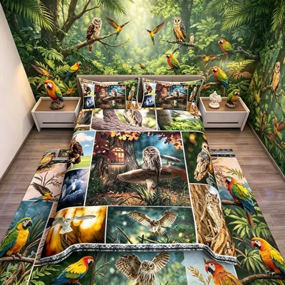 Productafbeelding van 3D Uil Duvet Cover Set voor Kinderen
