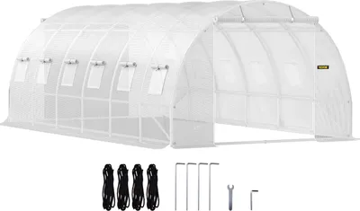Produktbild von Foliengewächshaus 6,1x3x2,1m Bogendach Gewächshaus Verzinkter Stahlrahmen 140 g/cm3 PE Mobiles Treibhaus Wasserdicht und UV-Beständig Frühbeet Geeignet für Anbau von Gemüse Blumen Pflanzen