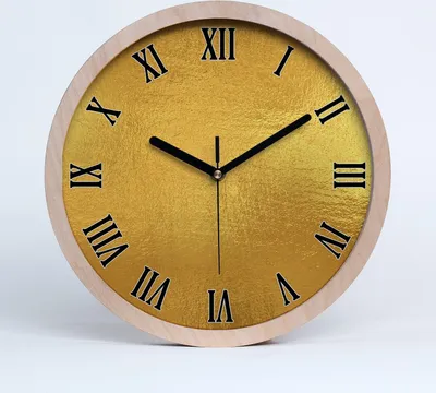 Produktbild von Holzuhr 25fi cm wanduhr - schwarze Spitzen - złotaolia Hintergrund