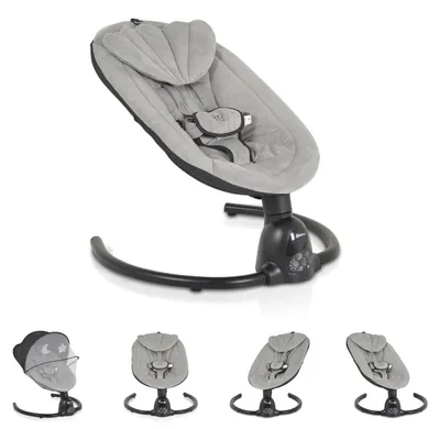 Produktbild von Moni Babywippe Clarissa elektrisch Moskitonetz Fernbedienung Musikfunktion Timer grau